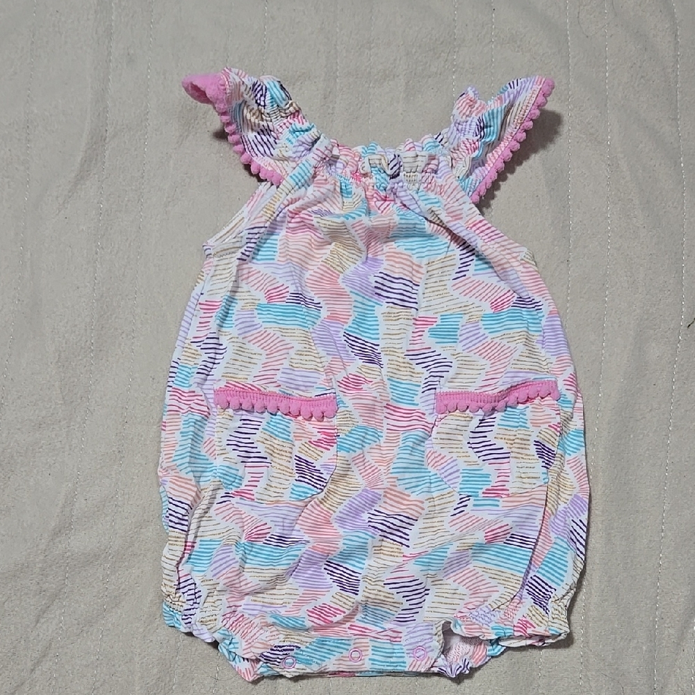 Egg New York Colorful Baby Romper with Ruffle Sleeves